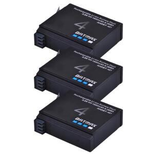 3Pcs 3.7V 1680mAh Gopro Hero 4 배터리 akku HERO 카메라 액세서리