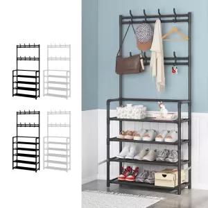 다용도 조립식 스탠드 행거 코너 옷걸이 신발장스탠드행거 철제행거 조립