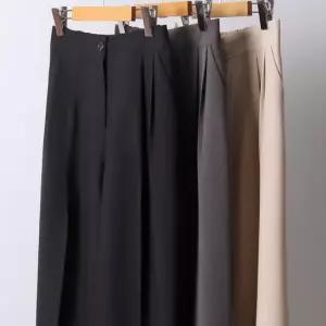 와이드 투핀턱 슬랙스 205I638S 빅사이즈 여성의류