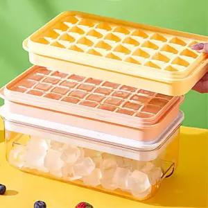 실리콘 원터치 얼음 푸쉬 트레이 통 아이스몰드 이유식큐브 여름