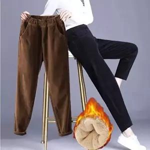 여자편한바지 여성 3컬러 겨울 골덴밴딩 기모 하이웨스트 9부슬랙스