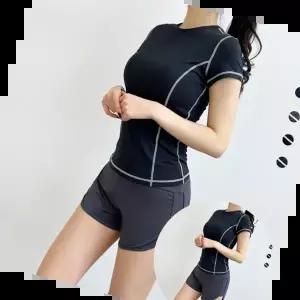 요가래깅스 여자두줄요가 스포츠레쉬가드3부반바지 ALL4059