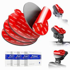 3M VHB, 4팩 2.2인치 원형 내열 스티커 테이프로 제작된 대시 캠 마운트 u2013용 양면 접착 패드, 윈드실드, 대시보드, GPS 및 카메라 홀더 u2013에는 4개의 프로모터가 포함되어 있습니다