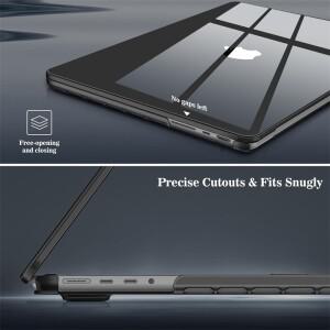 맥북 에어 13.6 M4 15 M3용 크리스탈 블랙 클리어 노트북 케이스, 프로 13 M1 칩 M2 12 14 16 M5용 하드