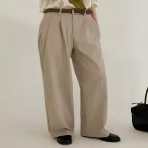 [2가지기장] 워너블 뒷밴딩 와이드 핀턱 슬랙스 86051 빅사이즈 여성의류