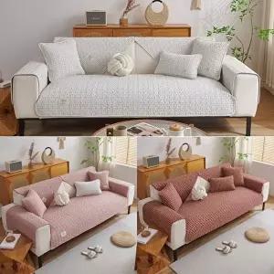 [효담상회]논슬립 코튼 쇼파 패드 2인용 커버 매트 사계절 논슬립 소파패드 거실 카우치 덮개