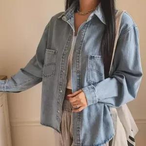 청남방 스냅 똑딱이 루즈핏 코튼 봄셔츠 라이트블루