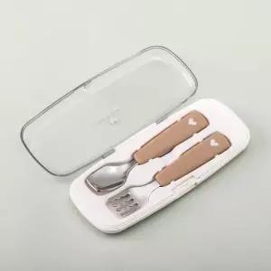 락앤락 유아 휴대용 리틀럽 스텐 스푼포크 세트 자기주도 이유식