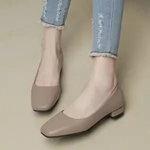 [엄지척]깔끔한 216FYG94 디자인 사각코 발편한 2.5CM 플랫 구두