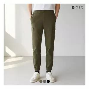 닉스 NIX유니 기모 코튼컬러 풀밴딩 카고 테이퍼드 조거 FNQWDYJ751M 385191