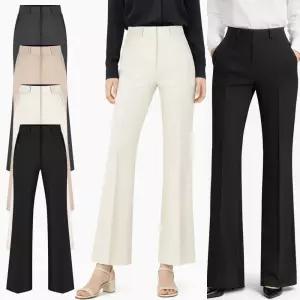 여성 슬랙스 세미 부츠컷 바지 링클프리 스판 밴딩 봄 가을 여자 정장바지 9부 10부 빅사이즈