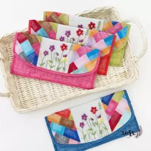 용돈 부모님 새해복 세뱃돈 한국 전통 장지갑 자수