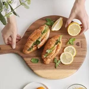 [알티피아]bns 보스퀘 원형 손잡이 피자도마 원목 도마 XL