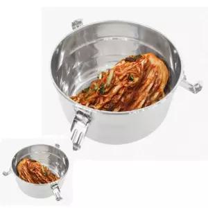 굿테라 김치통 냉장고 반찬통 원형 밀폐 스텐밀페용기 17cm