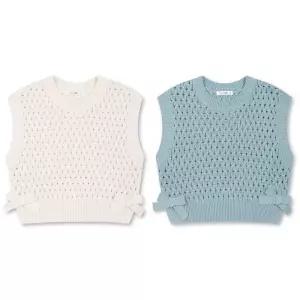 [백화점 정품] 탑텐 키즈 여아) 리본 크롭 베스트 MKE4E01