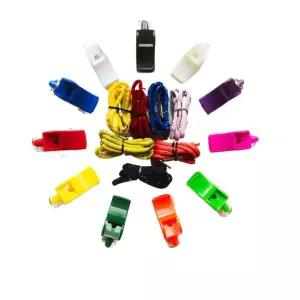 다채로운 색상의 클래식 심판 호루라기 인쇄된 끈과 마우스가드 포함