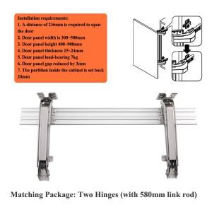 캐비닛 시스템 도어 측면 힌지 옷장 숨겨진 접이식 레일 무소음 슬라이드 개방