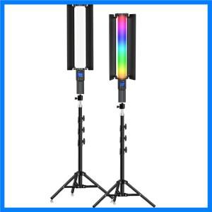 RGB 사진 비디오 라이트 스틱 완드 파티 다채로운 LED 램프 채우기 라이트 삼각대 스탠드가있는 휴대용 플