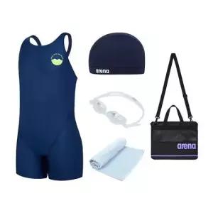 아레나 여아동 반전신 수영복 수모 수경 세트 Z263005