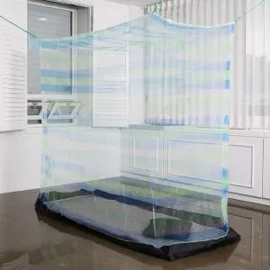 블루 사각모기장 초소 1인침실모텐트 침대 침대모 아기 방모장 충망 끈모장 실내 모텐트