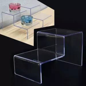 제품진열대 계단식 아크릴 2단 화장품 소품 2P 디피용 선반