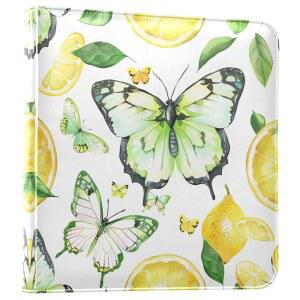 나비 가죽을 사용한 맥실 레몬 사진 앨범 4x6 바인더 사진 앨범 아트 포트폴리오 사진 보관용 사진집, 스크랩북 앨범