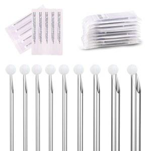 AccGin 90PCS 혼합 바디 피어싱 바늘, 6G 8G 10G 12G 14G 15G 16G 18G 20G 일회용 미리 멸균된 스테인리스
