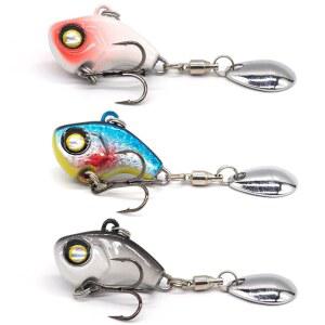 스톤피쉬 얼음 낚시 미끼, 스피너 배스 월아이 파이크 트레블 훅으로 진동하는 수영, 미끼 키트