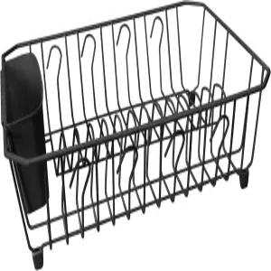 주방 세부 사항 식기 선반과 바구니 13가지 식기를 들어 올리세요 머그잔 접시 그릇 액세서리 넓은 블랙