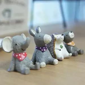 카페 귀여운 동물 미니어처 미니 장식 소품 4p 세트 (KYR-W5E047E)