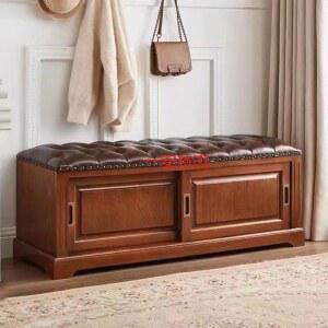 샤크팡 우드 스타일 수납장 호두색 블루커튼 70CM6단 보관함 빌라 출입구