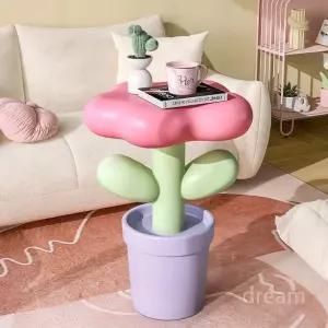 튤립데이지꽃 테이블 귀여운 협탁 인테리어