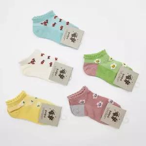 아동양말 봄여름 키즈삭스 꽃밭 여아단목 5켤레묶음