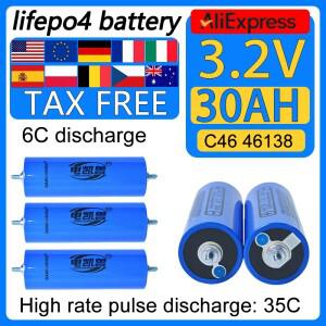 1-16PCS 3.2V 30Ah A급 LiFePO4 배터리 C46 46138 인산염 셀 12V 24V 48V 바이크 오토바이 자동차용