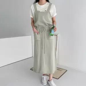 [모델리스트] 스링 오버롤 허리스트링 나시 원피스 (MESOP005)