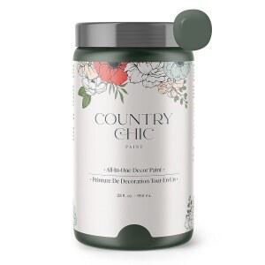 분필 스타일 페인트 - 가구, 홈 데코, 공예품 올인원 왁스 필요 없음 (홀로우 힐 [다크 그린], 쿼트 (32온스)