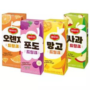S 롯데칠성 델몬트드링크 190mlx48팩(오렌지/포도/망고/사과) 골라담기