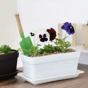 직사각형 테라스 화분 원예용 베란다 화분 플라스틱 재배 텃밭 실내
