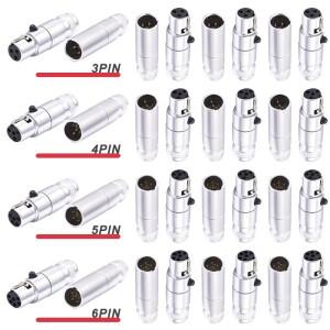 3/4/5/6핀 미니 암 플러그 수 소켓 아연 합금 + 구리 오디오 비디오 호환  XLR 항공 커넥터 마이크 연결