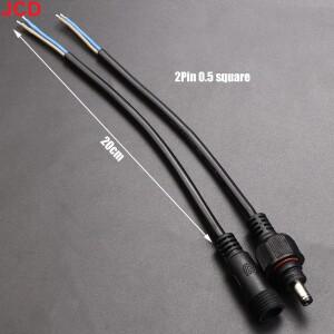 2핀 DC 전원 플러그 55x21mm 12V 커넥터 IP67 남성 여성 단자 연결 모니터링 라인 1-5M 연장 코드 방수