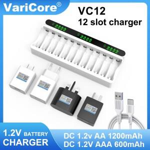 VariCore VC12 Ni-MH AA AAA 니켈 수소 배터리 용 1.2V 12 슬롯 충전식 배터리 충전기 New Original