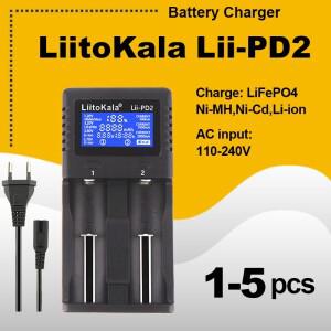 1-5PCS LiitoKala Lii-PD2 18650 배터리 충전기 3.7V 리튬 이온 18650/18500/16340/26650/21700 /20700/183