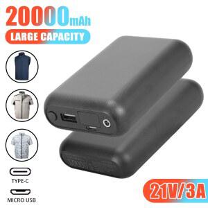 호환 선풍기 외장 POWER 20000mAh LOGIC 장치 의류용 휴대용 멋진 21V 보조배터리 공급 배터리 휴대폰 조끼 충전