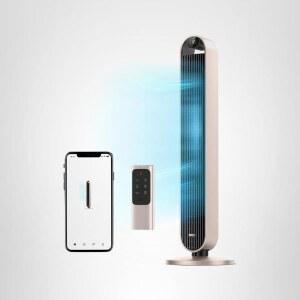 Dreo 스마트 타워 팬 음성 제어, 120 진동 팬, Alexa /Google /App /Remote, 42인치, 25dB 조용한 DC 블레이드리스 침실용, 12단 속도, 가정용, 사무실용 바닥