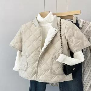 반팔패딩조끼 여자 사무실 기모 퀼팅 경량 패딩 겨울 누빔