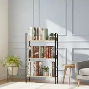 이지심플 책장겸용선반 3단 (블랙) 수납 조립식 거실 베란다 철제선반