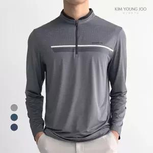 김영주스포츠 남성 미모필티셔츠 봄 여름 가을 골프 출근 아웃도어 데일리 스판 반집업 KRMT6235