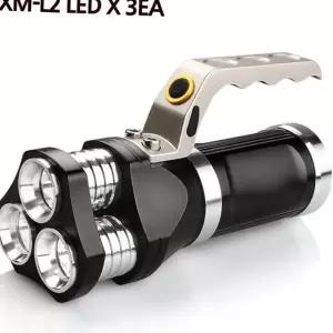 등산손전등 3600루멘 3구 충전식 서치라이트 손전등 L2
