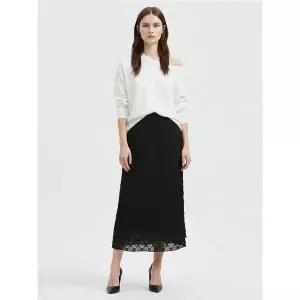 [하프클럽/샵앤]국산 여성 밴딩 2중밑단 다이아 레이스 롱스커트 STJ-WSK-21060-