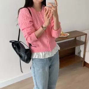 [하프클럽/]여성 꽈배기 라운드 니트 가디건 7색상 여리핏 데일리